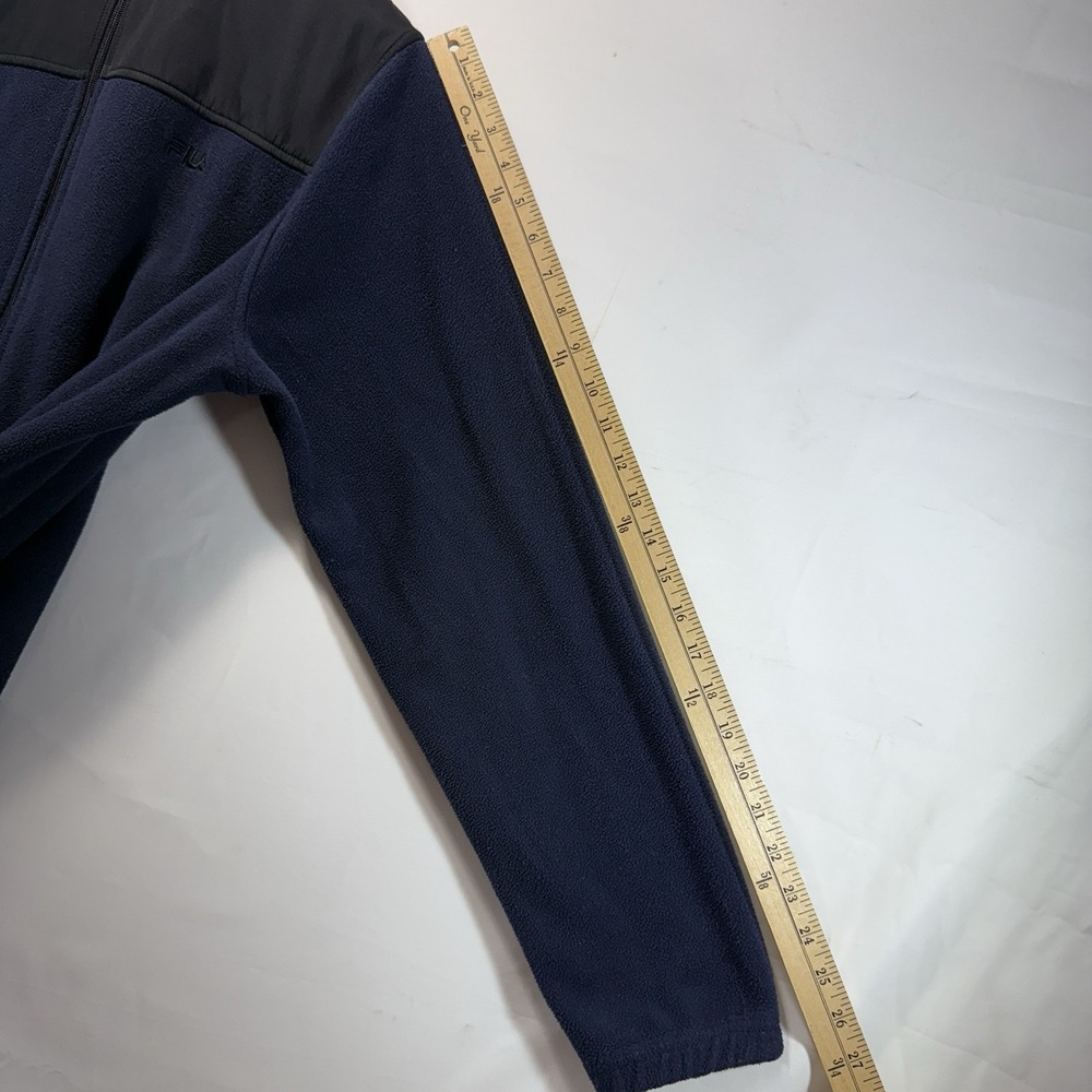 Fila Jacket Mens M Navy Blue Full Zip Fleece Cozy Warm Winter Pockets - Picture 8 of 14